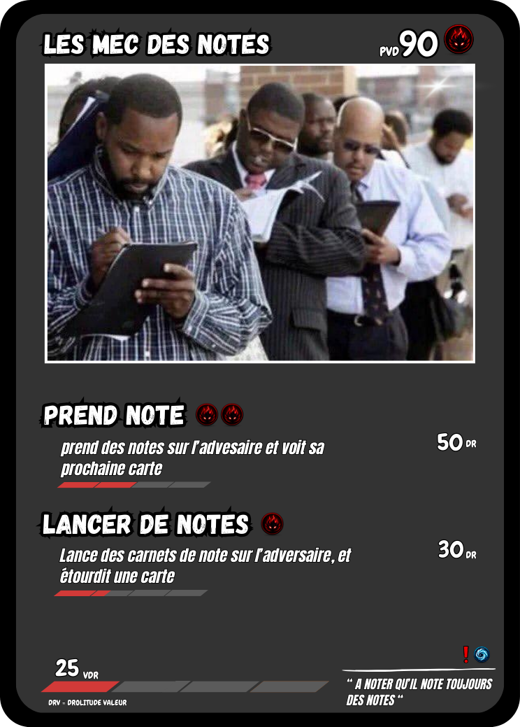 Les mec des notes